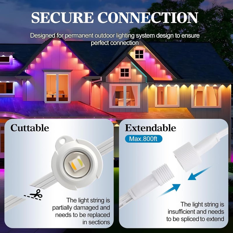 Feekoon Waterproof 3 Pin Wire Connector Compatible with Govee H705A H705B H705C H706A H706B H706C, Permanent Outdoor Lights Wire Connector with Male & Female Connectors for String Light Repair - Image 3